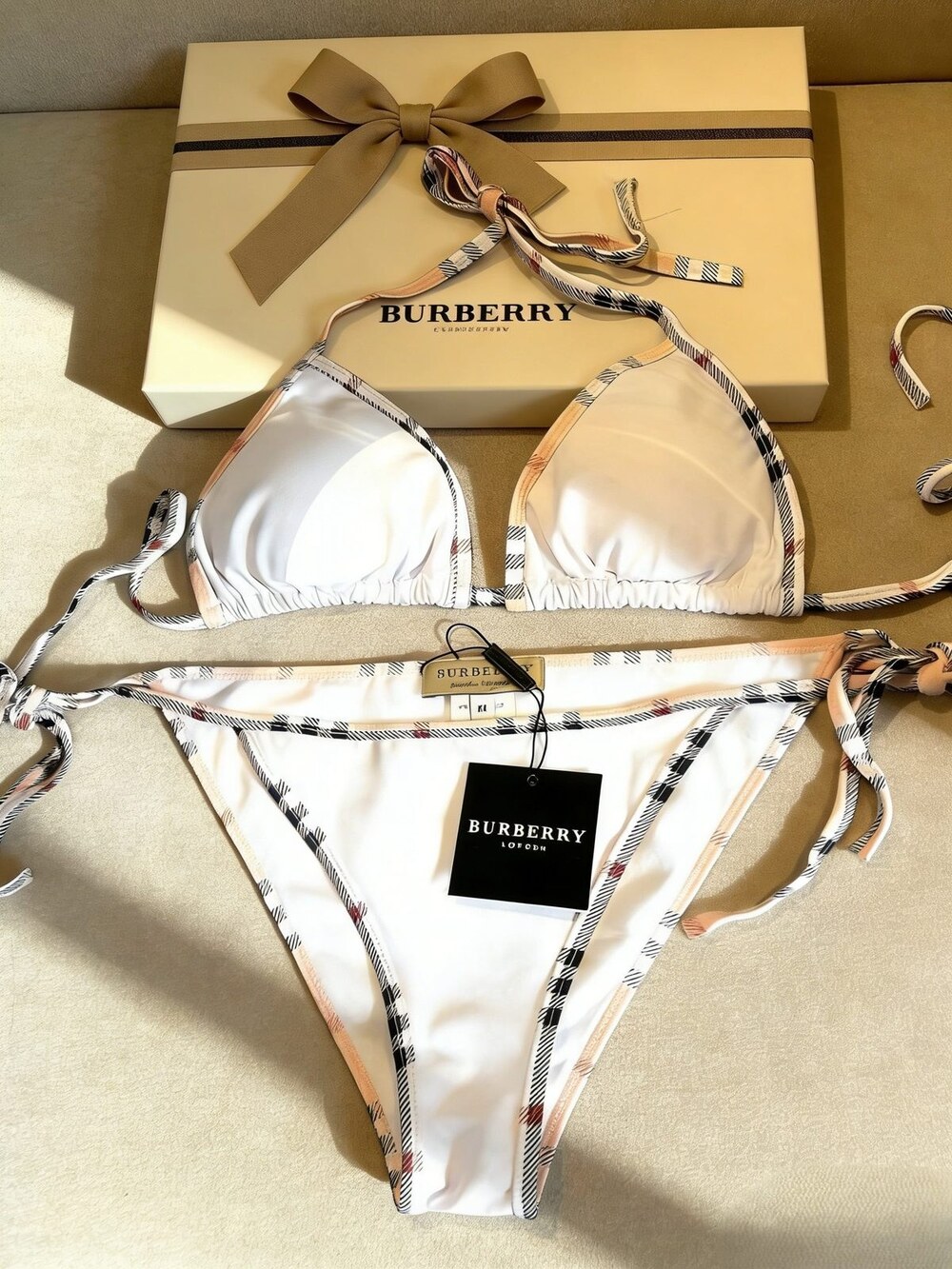 Burberry Check Trim Bikini in Swimwear - Picture 2 of 6